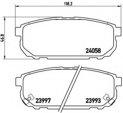 Комплект тормозных колодок, дисковый тормоз BREMBO P 30 023