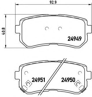 Комплект тормозных колодок, дисковый тормоз BREMBO P 30 046