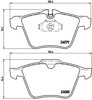 Комплект тормозных колодок, дисковый тормоз BREMBO P 36 019