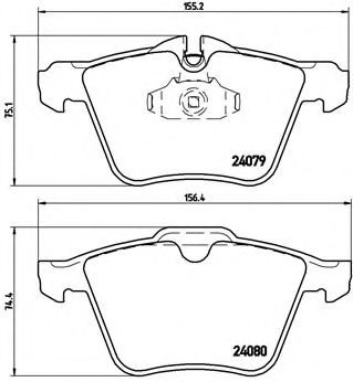 Комплект тормозных колодок, дисковый тормоз BREMBO P 36 027