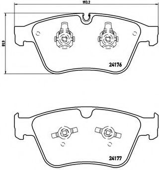 Комплект тормозных колодок, дисковый тормоз BREMBO P 50 105