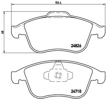 Комплект тормозных колодок, дисковый тормоз BREMBO P 68 052