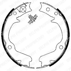 Комплект тормозных колодок, стояночная тормозная система DELPHI LS1899