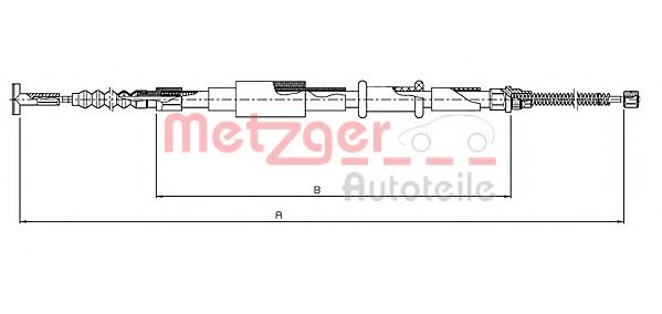 Трос, стояночная тормозная система METZGER 461.8