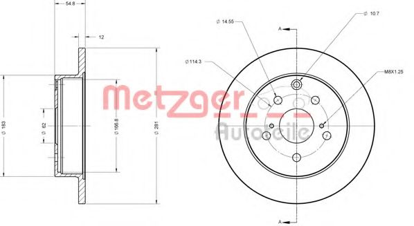 Тормозной диск METZGER 6110394