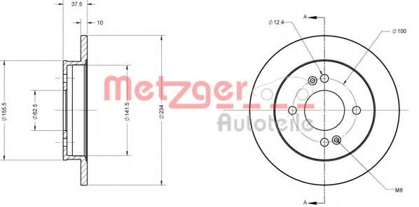 Тормозной диск METZGER 6110238