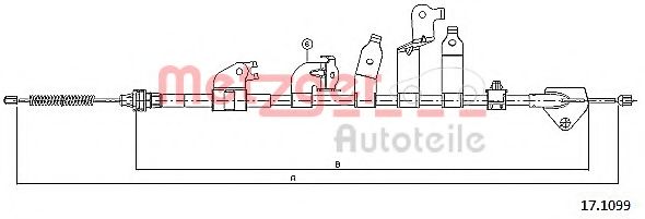 Трос, стояночная тормозная система METZGER 17.1099