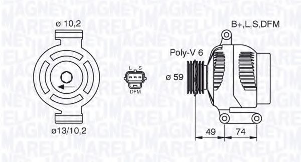 Генератор MAGNETI MARELLI 063380005010