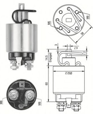 Тяговое реле, стартер MAGNETI MARELLI 940113050242
