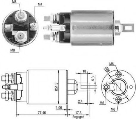 Тяговое реле, стартер MAGNETI MARELLI 940113050410