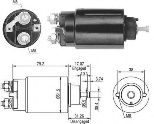 Тяговое реле, стартер MAGNETI MARELLI 940113050479