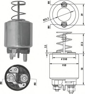 Тяговое реле, стартер MAGNETI MARELLI 940113050486