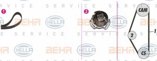 Водяной насос + комплект зубчатого ремня BEHR HELLA SERVICE 8MP 376 801-821