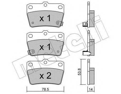 Комплект тормозных колодок, дисковый тормоз METELLI 22-0431-0