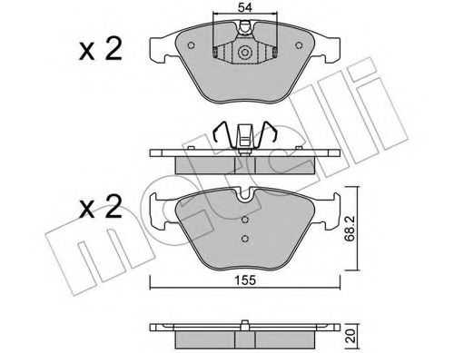 Комплект тормозных колодок, дисковый тормоз METELLI 22-0558-6