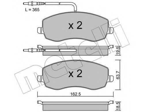 Комплект тормозных колодок, дисковый тормоз METELLI 22-0847-0