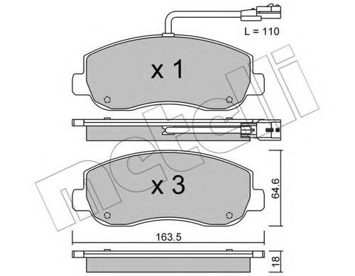 Комплект тормозных колодок, дисковый тормоз METELLI 22-0898-0