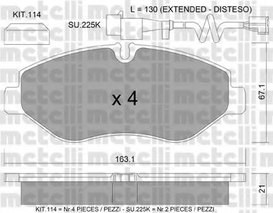 Комплект тормозных колодок, дисковый тормоз METELLI 22-0671-2K