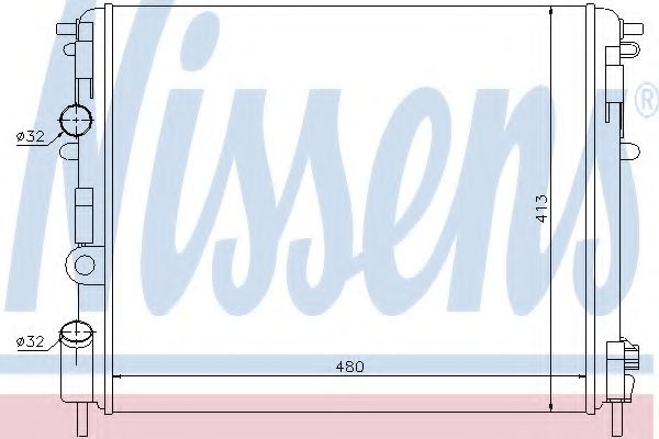 Радиатор, охлаждение двигателя NISSENS 63809