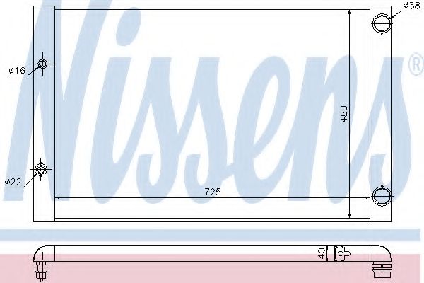 Радиатор, охлаждение двигателя NISSENS 60427