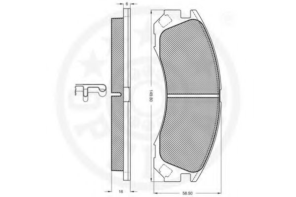 Комплект тормозных колодок, дисковый тормоз OPTIMAL 10330