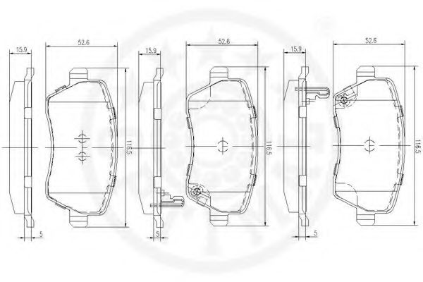 Комплект тормозных колодок, дисковый тормоз OPTIMAL 12567