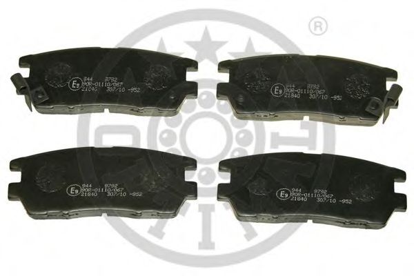 Комплект тормозных колодок, дисковый тормоз OPTIMAL 9792