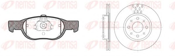 Комплект тормозов, дисковый тормозной механизм REMSA 8588.01