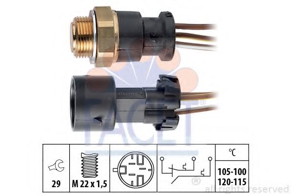 Термовыключатель, вентилятор радиатора FACET 7.5668