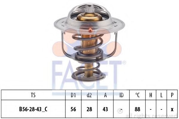 Термостат, охлаждающая жидкость FACET 7.8687S