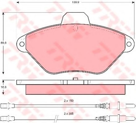 Комплект тормозных колодок, дисковый тормоз TRW GDB1102