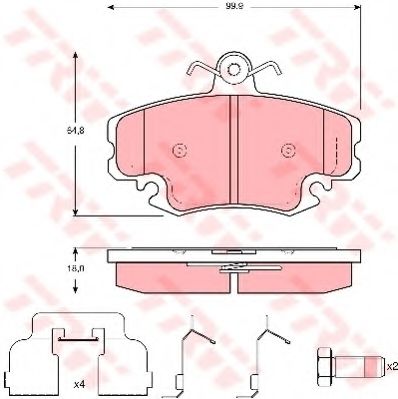 Комплект тормозных колодок, дисковый тормоз TRW GDB1635