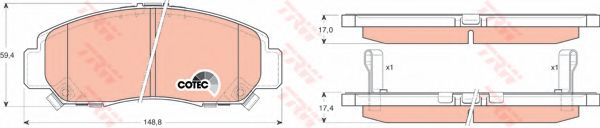 Комплект тормозных колодок, дисковый тормоз TRW GDB3268