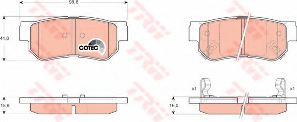 Комплект тормозных колодок, дисковый тормоз TRW GDB3284