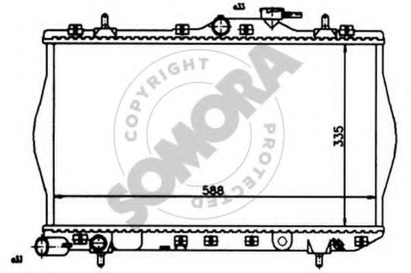 Радиатор, охлаждение двигателя SOMORA 131040