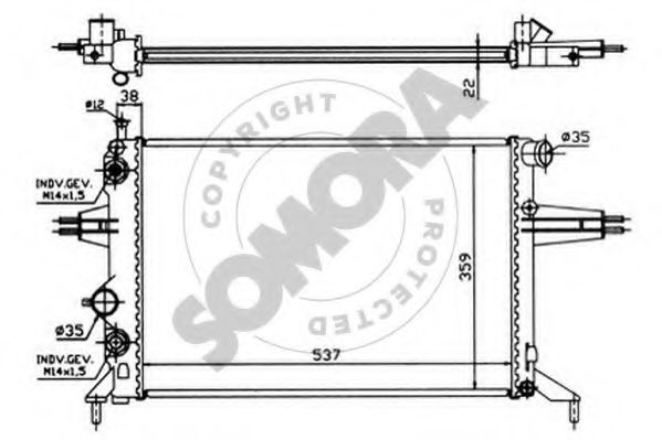 Радиатор, охлаждение двигателя SOMORA 211745