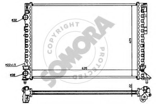 Радиатор, охлаждение двигателя SOMORA 242043