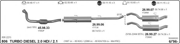 Система выпуска ОГ IMASAF 563000263