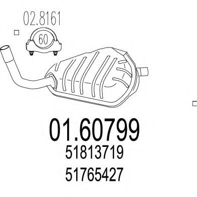 Глушитель выхлопных газов конечный MTS 01.60799