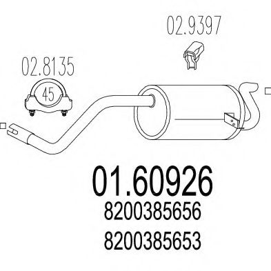 Глушитель выхлопных газов конечный MTS 01.60926