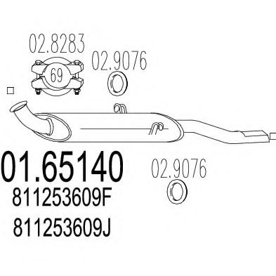 Глушитель выхлопных газов конечный CIA 10413