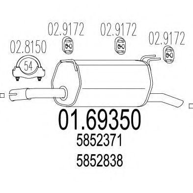 Глушитель выхлопных газов конечный MTS 01.69350