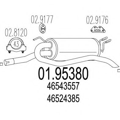 Глушитель выхлопных газов конечный MTS 01.95380