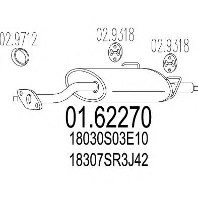 Глушитель выхлопных газов конечный MTS 01.62270