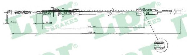 Трос, стояночная тормозная система LPR C0091B
