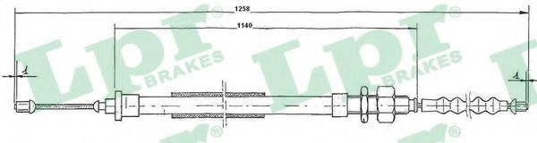 Трос, стояночная тормозная система LPR C0115B