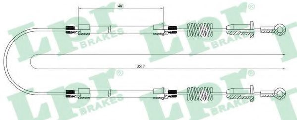 Трос, стояночная тормозная система LPR C0202B