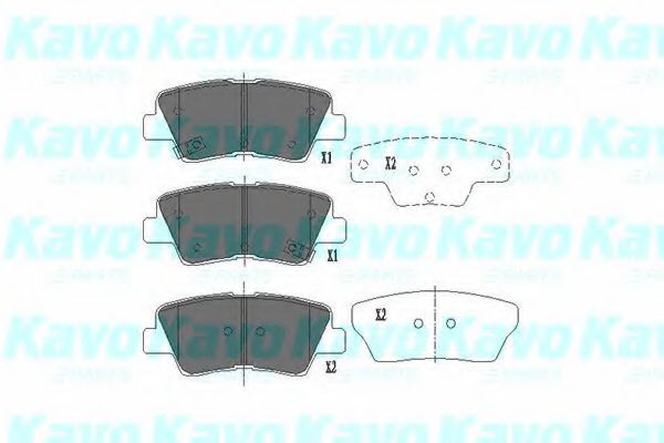 Комплект тормозных колодок, дисковый тормоз KAVO PARTS KBP-4022