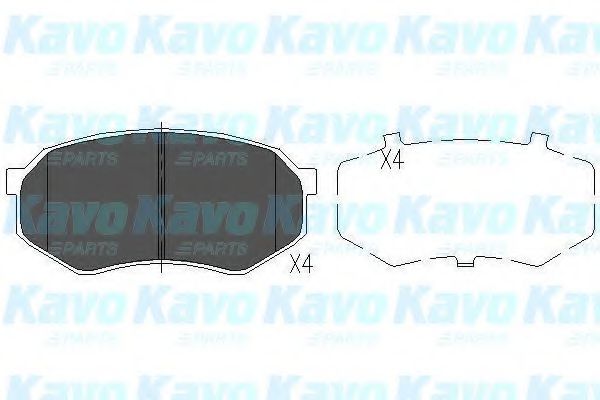 Комплект тормозных колодок, дисковый тормоз KAVO PARTS KBP-4524