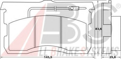 Комплект тормозных колодок, дисковый тормоз A.B.S. 20320